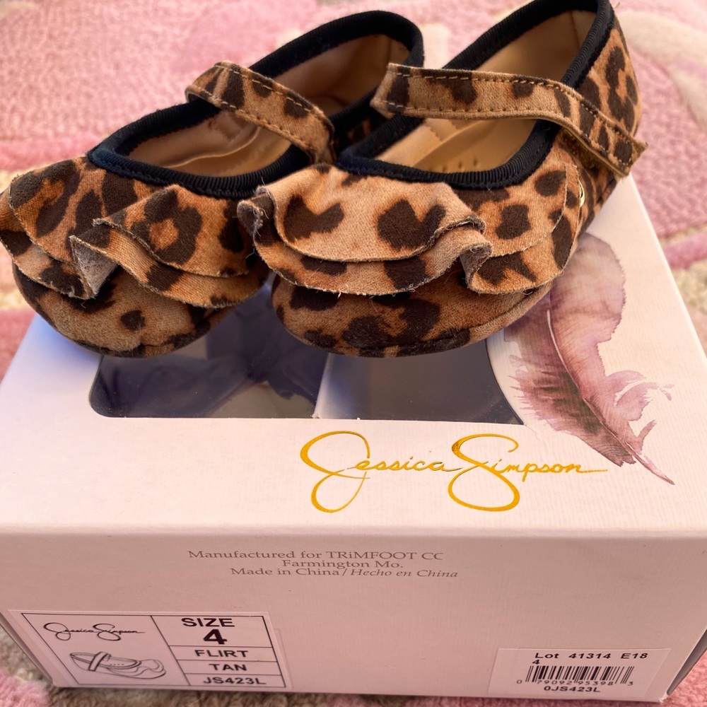 Jessica Simpson toddler girls leopard print shoes